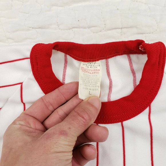 Vtg 60s St Louis Cardinals McCarver USA Made Jersey Southern Athletic Pinstripe - Picture 7 of 9